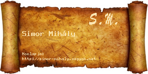 Simor Mihály névjegykártya
