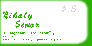 mihaly simor business card